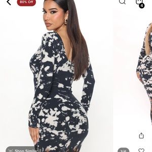 Marley Tie Dye Midi Dress - Black/combo